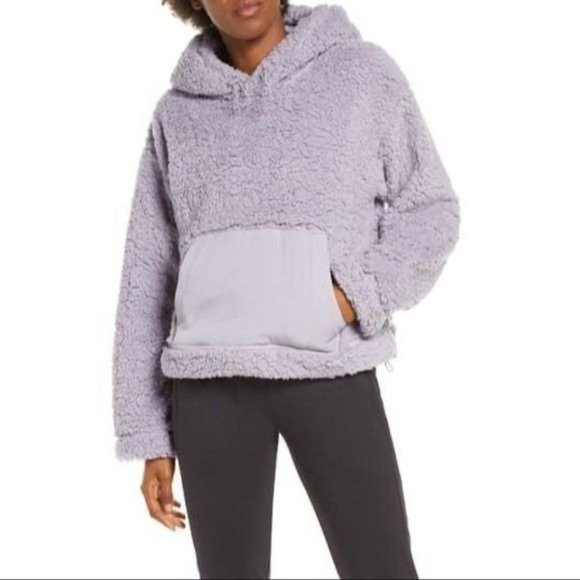 Zella Tops - NWT Zella Cassie Faux Shearling Hoodie Size Large